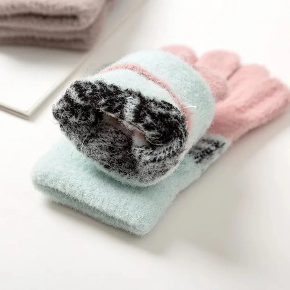 Hello Kitty gloves girls kids small green toddler fuzzy
